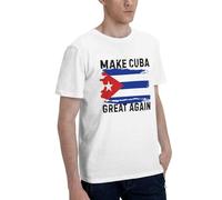 Anceky T-Shirt en Coton à Manches Courtes et col Rond « Make Cuba Great Again »
