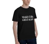 Anceky T-Shirt en Coton à Manches Courtes et col Rond « Make Cuba Great Again »
