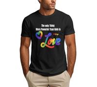 Anceky T-Shirt Homme « La Seule Chose Plus puissante Que la Haine, C'est l'amour »