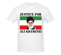 Anceky T-Shirt Justice pour Ali Khamenei, col Rond, 100% Coton, Unisexe