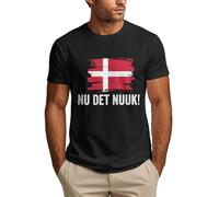 Anceky T-Shirt Nu Det Nuuk Now's Enough, Drapeau du Danemark et du Groenland, en Solde pour Hommes