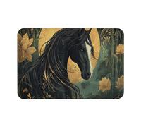Anceky Tapis créatif Dark Horse on Moonlit Nights, antidérapant et Lavable, décorations pour Amoureux des Animaux, paillasson décoratif intérieur/extérieur pour Salon, Chambre, Cuisine 40,6 x 61 cm