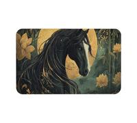 Anceky Tapis créatif Dark Horse on Moonlit Nights, antidérapant et Lavable, Motif Animaux, décoration d'intérieur et d'extérieur pour Salon, Chambre et Cuisine, 50 x 80 cm