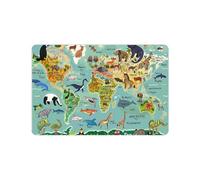 Anceky Tapis de Bain en Boue de diatomées, Motif Carte du Monde, séchage Rapide, Super Absorbant, Envers en Caoutchouc antidérapant, décoration d'intérieur écologique 61 x 40 cm