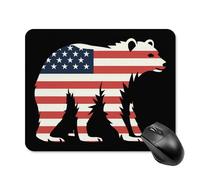 Anceky Tapis de Souris carré California Republic Bear American FlagPad avec Base en Caoutchouc antidérapante 20 x 25 cm