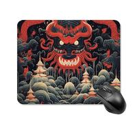 Anceky Tapis de Souris carré Demon avec Base en Caoutchouc antidérapant 20 x 25 cm