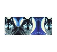 Anceky Tapis de Souris Extra Large Wolf Under Moon pour Ordinateur, Console, Bureau, Jeu, Salle d'étude 12 x 31,5 Pouces,