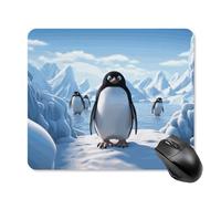 Anceky Tapis de Souris Pingouin Antarctique Glace, 25 x 30 cm d'épaisseur, Bords Cousus en Caoutchouc, imperméable, carré, avec Motif Mignon, pour Jeux, Travail, Ordinateur, Bureau