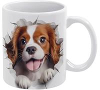 Anceky Tasse à café 3D Cavalier King Charles Spaniel - Tasse peinte en 3D, design créatif et polyvalent, pour homme et femme, 325 ml