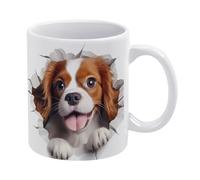 Anceky Tasse à café 3D Cavalier King Charles Spaniel - Tasse peinte en 3D, design créatif et polyvalent, pour femmes et hommes, 325 ml