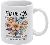 Anceky Tasse à café amusante en céramique 11 oz - Merci d'être ma belle-sœur. Si j'avais une autre belle-sœur, je la frapperais. Tasse à café fantaisie pour femme, patron, ami, employé ou conjoint.