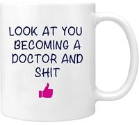Anceky Tasse à café amusante, « Regardez-vous devenir une merde », étudiant diplômé, pour un ami - Blanc 11 oz
