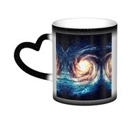 Anceky Tasse à café en céramique personnalisée avec motif Voie lactée et changement de couleur, tasse à thé magique