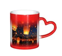 Anceky Tasse à café FlyingFunny en céramique à changement de couleur sensible à la chaleur, 325 ml (11 oz), pour femmes et hommes.