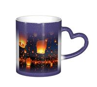 Anceky Tasse à café FlyingFunny en céramique à changement de couleur sensible à la chaleur, 325 ml (11 oz), pour femmes et hommes.