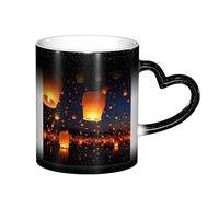 Anceky Tasse à café FlyingFunny en céramique à changement de couleur sensible à la chaleur, 325 ml (11 oz), pour femmes et hommes.