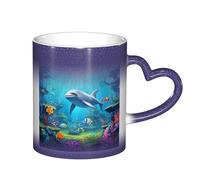 Anceky Tasse magique thermosensible à changement de couleur, 325 ml, motif animaux marins, en céramique, idéale pour un anniversaire ou Noël.