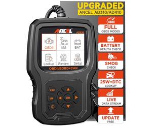 ANCEL AD530 Lecteur de Code OBD2 l'Outil d'Analyse Vérifier Le Voyant Moteur de Voiture Capteur O2 Scanner de systèmes EVAP avec Fonctions OBD2 Complètes et Amélioré Graphique État de la Batterie