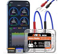 ANCEL BM200 Bluetooth 4.2 Moniteur de Batterie - Testeur de Batterie de Voiture 12V - Battery Monitor pour les Batteries au Lithium et Plomb-acide - avec test de charge et de démarrage Alarme