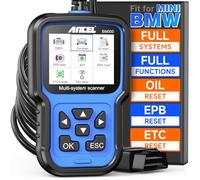Ancel Scanner BM500 OBD2 pour BMW Mini - Outil de Diagnostic de Voiture avec Enregistrement de Batterie, CBS, EPB, ETC, BMS, PCM, réinitialisation d'huile - Moteur, ABS, SRS, ESP, SAS, TCM, systèmes