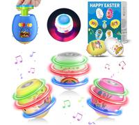 Ancesfun 6 pièces de toupies Clignotantes avec Musique et lumières LED, kit de Remplissage pour Chasse aux œufs de Pâques de 6 pièces, Cadeaux pour Enfants