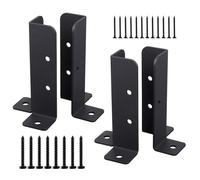 anch0r Lieux De Service Lourd - Bandes De Métal Durées Post | Support De Clôture Post-enduit Poudre | Clôture En Bois Extérieur Post Holder | Forte Montage Post-résistant à la Rouille P