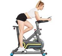 ANCHEER Vélo d'appartement Fitness avec Affichage LCD Contrôle APP Coussin Ajustable Support Tablette Volant Silencieux