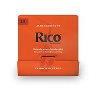 Anches de saxophone alto D'Addario Rico, force 2.5, scellées individuellement, paquet de 25