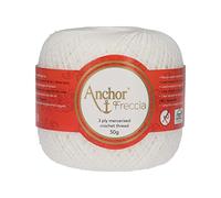Anchor 4771020-07901 Fil à crochet en coton Blanc