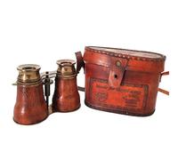 Anchor Brass Jumelles marine avec étui en cuir gravé R & J Beck, Ltd. London 1857