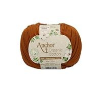 Anchor Coton organique, 50 g, épaisseur 4, emballage : 125 m caramel marron