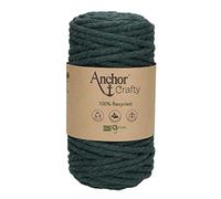 Anchor Crafty Cordon macramé 00111 Vert forêt 5 mm - 250 g - 40 m env. Mélange de Coton et Polyester torsadé 3 Plis