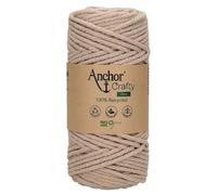 Anchor Crafty Cordon macramé fin 00106 Pearl 250 g env. 65 m Coton et polyester mélangé torsadé doux 3 plis