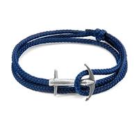 ANCHOR & CREW Bracelet Ancre Admiral Argent et Corde Bleu Marine - Homme - Taille Unique