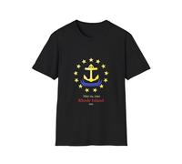 Anchor Design T-shirt unisexe à thème nautique, t-shirt d'histoire du Rhode Island, vêtements maritimes vintage, cadeau pour les marins, noir, XS