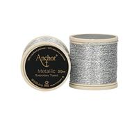 Anchor Fil à Broder, Polyester, 00301 argenté, Set de 50 Pièces