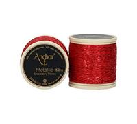 Anchor Fil à Broder, Polyester Polyamide, 00318 Rouge, Set de 50 Pièces