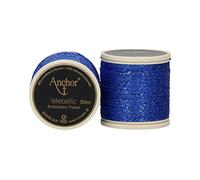 Anchor Fils à broder, 42 % polyamide, 58 % polyester, bleu, 50 m, 12