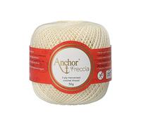 Anchor Freccia Fil à crocheter 100% coton Épaisseur 6 mm, Coton, 06650 Weiß, 6,6cm x 6,6cm x 6,6cm