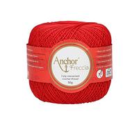 Anchor Freccia Force 12 4771012-00046 Fil à Crochet Rouge 100% Coton