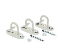 Anchor Gym Lot de 3 mini ancrages muraux H1 conçus pour sangles de poids, bandes de résistance, musculation, salle de sport à domicile, thérapie physique (gris clair/blanc cassé)