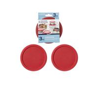 Anchor Hocking Lot de 3 couvercles ronds de rechange 30% plus résistants pour 2 tasses/472 ml/0,5 qt Rouge