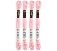 Anchor - Lot de 4 échevettes Stranded Cotton Mouliné | 100% coton | Fil à Broder, point de croix, canevas | coloris rose clair| Ref 4635000-4EA_00073