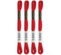 Anchor - Lot de 4 échevettes Stranded Cotton Mouliné | 100% coton | Fil à Broder, point de croix, canevas | coloris rouge | Ref 4635000-4EA_00047