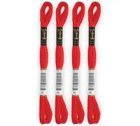 Anchor - Lot de 4 échevettes Stranded Cotton Mouliné | 100% coton | Fil à Broder, point de croix, canevas | coloris rouge lumineux | Ref 4635000-4EA_00046