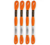 Anchor - Lot de 4 échevettes Stranded Cotton Mouliné | 100% coton | Fil à Broder, point de croix, canevas | Couleur orange | Ref 4635000-4EA_00316