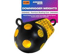 Anchor-Man Downrigger Weights [1,8 kg, 2,7 kg, 4,5 kg, 6,8 kg] - Boule ronde avec revêtement en vinyle pour saumon, protège les bateaux des rayures - Accessoires pour canons Downrigger - 2,7 kg
