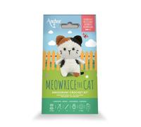 Anchor Meowrice the Cat - Kit complet amigurumi (intermédiaire) : fil coton 100%, crochet ergonomique, rembourrage, yeux de sécurité, manuel en 7 langues