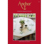 Anchor Set de point de croix "Nappe fleurs bleues", modèle de point de comptage