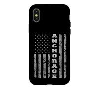 Anchorage, Alaska, Drapeau américain Coque pour iPhone X/XS